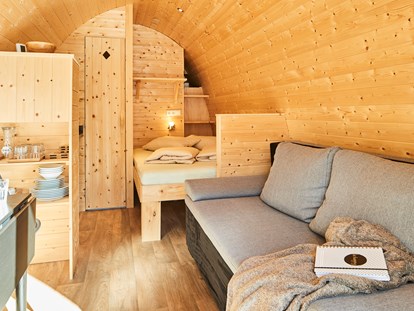 Luxury camping - Heizung - Tyrol - Camping Dreiländereck in Tirol Woodlodges Tannen- und Fichtenhütte