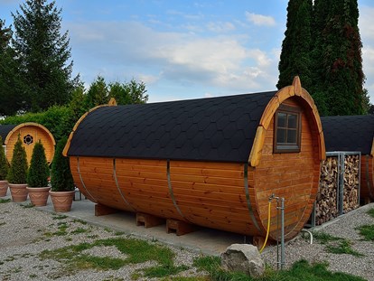 Luxuscamping - Art der Unterkunft: Schlaffass - Region Augsburg - Lech Camping Schlaf-Fass bei Lech Camping