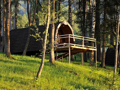 Luxuscamping - Kochmöglichkeit - Panorama Wood-Lodge - Nature Resort Natterer See Wood-Lodges am Nature Resort Natterer See