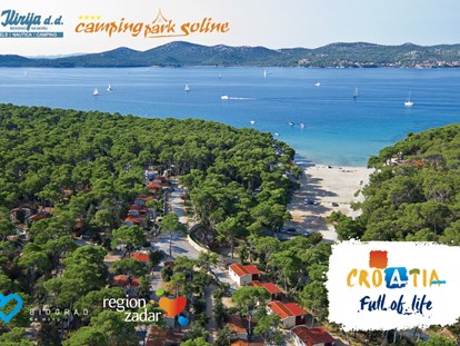 Luxuscamping - Kühlschrank - Zadar - Šibenik - Camping Park Soline Mobilheim Shelbox Tavolara auf Camping Park Soline