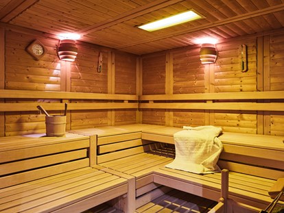 Luxury camping - Art der Unterkunft: Mobilheim - Oberinntal - Finnische Sauna - Camping Dreiländereck in Tirol Blockhütte Aifnerblick Camping Dreiländereck Tirol