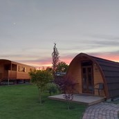 Luxuscamping: Aussenansicht - Campingplatz "Auf dem Simpel": Schnuckenbude auf Campingplatz "Auf dem Simpel"