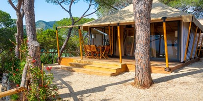 Luxuscamping - Italien - Glamping Tent Boutique auf Camping Lacona Pineta - Grundriss oben - Camping Lacona Pineta Glamping Tent Boutique auf Camping Lacona Pineta
