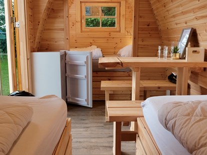 Luxuscamping - Sauna - Glampingzelt, Glamping LUXUS Pods, Fässer  im Naturpark Camping Prinzenholz 
