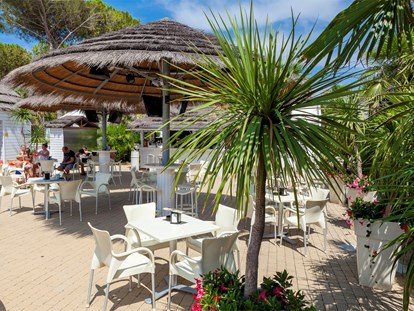 Luxuscamping - Terrasse - Venedig - Poolbar - Camping Vela Blu Mobilheim Laguna Platinum auf Camping Vela Blu