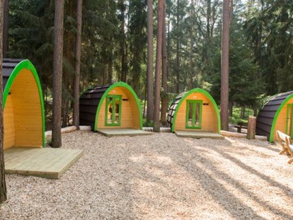 Luxury camping - Parkplatz bei Unterkunft - Pleinfeld - Pod-Area - Waldcamping Brombach Family Pod am Waldcamping Brombach