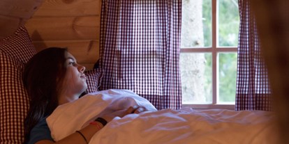 Luxuscamping - Belluno - Fass Schlafraum - Camping Residence Chalet CORONES Schlaffässer auf Camping Residence Chalet CORONES