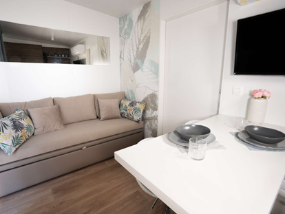 Luxury camping - TV - Croatia - Kitchen & living room - Lavanda Camping**** Premium Tris Mobile Home
