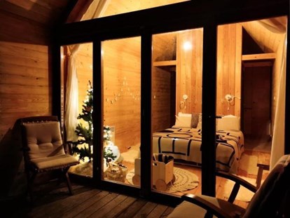 Luxury camping - Dusche - Julische Alpen - Kamp Koren Kobarid Holzhütte „Glamping Lilija“