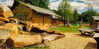Luxuscamping - Terrasse - Deutschland - Drei Glampingzelte in schöner Umgebung - Campingpark Heidewald Campingpark Heidewald