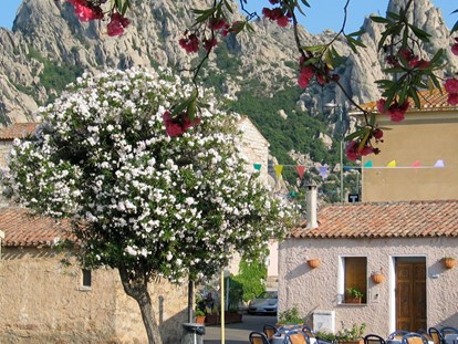 Luxuscamping - Kochmöglichkeit - Italien - das charmante Dorf San Pantaleo, 4km entfernt - Königszelt in Sardinien Königszelt in Sardinien