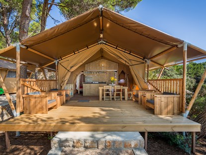 Luxury camping - getrennte Schlafbereiche - Cres - Lošinj - Glamping Premium Tent - Camping Baldarin Glamping-Zelte auf Camping Baldarin