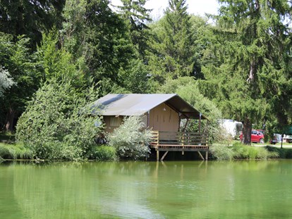 Luxury camping - getrennte Schlafbereiche - Germany - Zeltlodges 5x5 m - Zelt Lodges Campingplatz Ammertal Zelt Lodges Campingplatz Ammertal