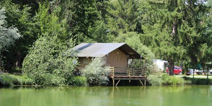Luxuscamping - Terrasse - Deutschland - Zeltlodges 5x5 m - Zelt Lodges Campingplatz Ammertal Zelt Lodges Campingplatz Ammertal