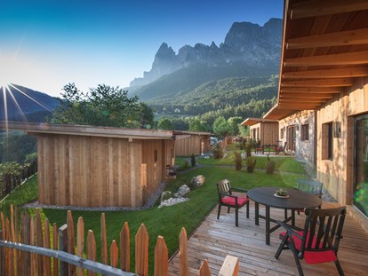 Luxury camping - Dusche - Camping Seiser Alm Dolomiten Lodges