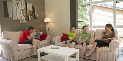 Luxuscamping - Art der Unterkunft: Mobilheim - Innenansicht Wohnzimmer - Kirchzarten / Schwarzwald hochwertige Mobilheime in Kirchzarten / Schwarzwald