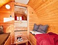 Glamping: Innenbereich Wohnfass.  - Camping Dreiländereck in Tirol