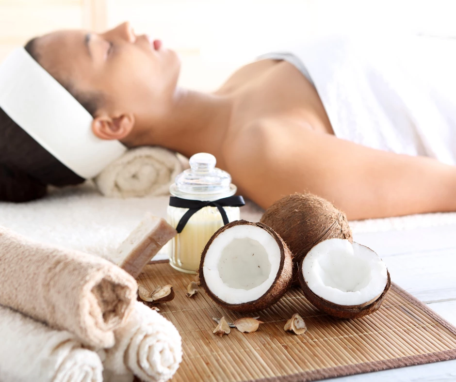 Spa Bereich mit Kokosnüssen