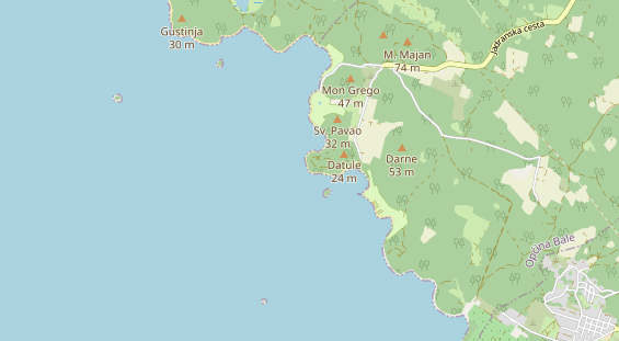 Site de camping sur la carte