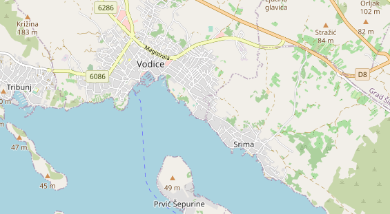 Site de camping sur la carte