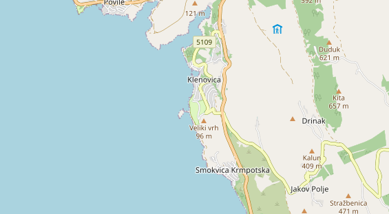 Mjesto za glamping na kartici