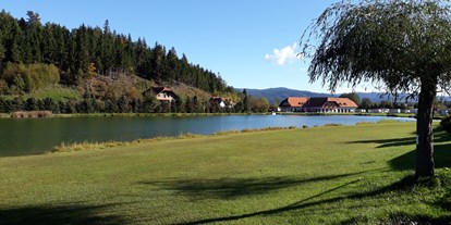 Luxuscamping - Österreich - Die Landschaft rund um den Pirkdorfer See ist idyllisch und märchnhaft. - Lakeside Petzen Glamping Resort Glamping Chalet 43m²  mit großer Terrasse im Lakeside Petzen Glamping