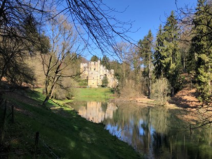 Luxuscamping - Gartenmöbel - Luxemburg-Region - Chateau Beaufort - Camping Neumuehle Muellerthal Egel MobilHeim, 6 Person, Douche, Wc,  Park Neumuehle, Luxemburg