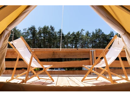 Luxury camping - Preisniveau: gehoben - Tiroler Oberland - Blick aus dem Glampingzelt - Camping Gerhardhof Sonnenplateau Camping Gerhardhof