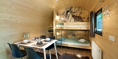 Luxuscamping - Kochmöglichkeit - PLZ 6161 (Österreich) - Wohnbereich Family Wood-Lodge - Nature Resort Natterer See Wood-Lodges am Nature Resort Natterer See