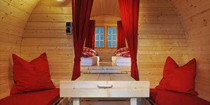Luxuscamping - Österreich - Schlaffässer Innenansicht - Nature Resort Natterer See Schlaffässer am Nature Resort Natterer See