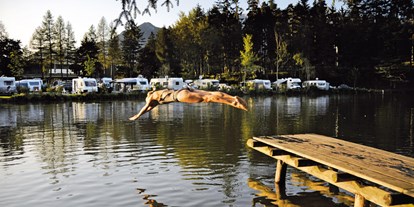 Luxuscamping - Österreich - eigener Badesee - Nature Resort Natterer See Safari-Lodge-Zelt "Elephant" am Nature Resort Natterer See