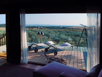 Luxury camping - Terrasse - Italy - Bildquelle: http://www.lapiantata.it/, Black Cabin - La Piantata La Piantata