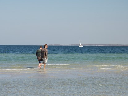Luxuscamping - Ostseeküste - Flaches Wasser zum Wandern - ostseequelle.camp Bungalows für 4 Personen