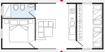 Luxury camping - Dusche - Adria - Union Lido - Suncamp Camping Home Veranda Large auf Union Lido