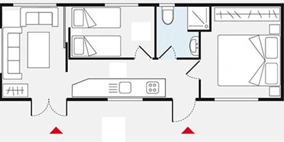Luxury camping - getrennte Schlafbereiche - Italy - Union Lido - Suncamp Mobile Home Standard auf Union Lido