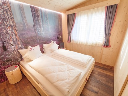 Luxuscamping - getrennte Schlafbereiche - Südtirol - Bozen - Schlafzimmer - Camping Olympia Alpine Lodges am Camping Olympia