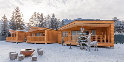 Luxuscamping - TV - Italien - Im Winter - Camping Olympia Alpine Lodges am Camping Olympia
