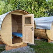 Luxuscamping: Campingplatz Markelfingen: Schlaf-Fass auf dem Campingplatz Markelfingen 