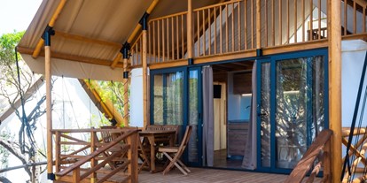 Luxuscamping - Art der Unterkunft: Safari-Zelt - Glamping-Zelt Safari Loft - Grundriss Dachboden - Camping Lacona Pineta Glamping Tent Safari Loft auf Camping Lacona Pineta