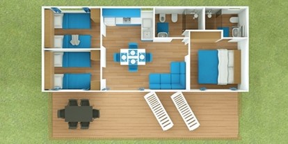 Luxuscamping - Kroatien - Raumaufteilung - Krk Premium Camping Resort - Valamar Krk Premium Camping Resort - Mobilheim Family 