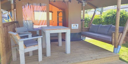 Luxuscamping - Terrasse - PLZ 24395 (Deutschland) - Mobilheime direkt an der Ostsee Safarizelt
