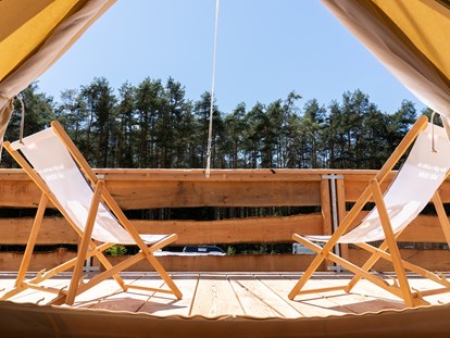 Luxuscamping - WLAN - Blick aus dem Glampingzelt - Camping Gerhardhof