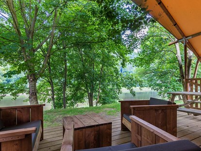 Luxuscamping - Umgebungsschwerpunkt: Fluss - Safarizelte - Außenterrasse - Campingplatz am Treidlerweg