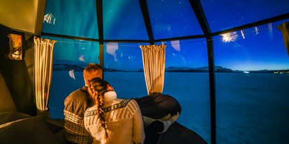 Luxuscamping - Schweden - Polarlichter vom Bett aus geniessen. - Laponia Sky Hut