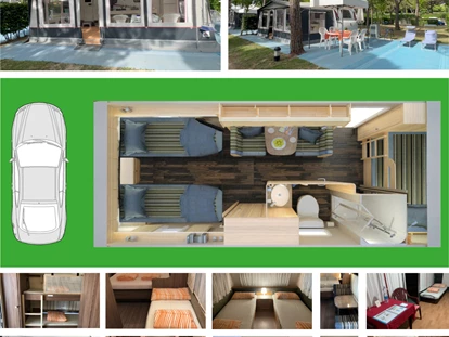 Luxury camping - Whirlpool - Adria - Deluxe Caravan Tabbert Rossini Camp mit Einzelbett / Dusche - camping-in-venedig.de -WMC BUSCHMANN wohnen-mieten-campen at Union Lido