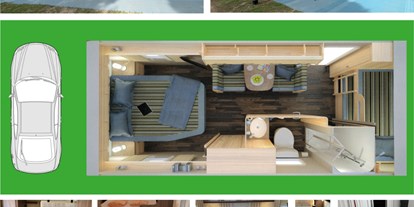 Luxuscamping - Wasserrutsche - Deluxe Caravan Tabbert Rossini Camp mit Einzelbett / Dusche - camping-in-venedig.de -WMC BUSCHMANN wohnen-mieten-campen at Union Lido