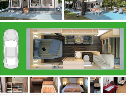 Luxuscamping - Umgebungsschwerpunkt: Strand - Deluxe Caravan Tabbert Rossini Camp mit Einzelbett / Dusche - camping-in-venedig.de -WMC BUSCHMANN wohnen-mieten-campen at Union Lido