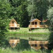 Luxuscamping: unsere Hütten am Campingplatz - Camping Au an der Donau: Hütten auf Camping Au an der Donau