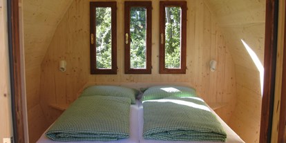 Luxuscamping - Österreich - Kuckucksnest von innen - Camping Au an der Donau Hütten auf Camping Au an der Donau