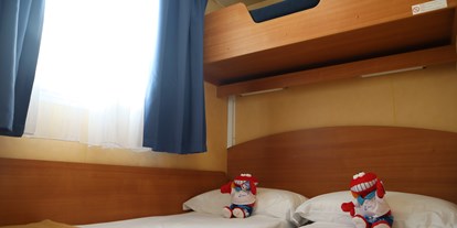 Luxuscamping - getrennte Schlafbereiche - Cavallino - Kinderbettzimmer - Camping Vela Blu Mobilheim Top Residence Gold am Camping Vela Blu